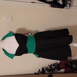 Hell Bunny black green halter batwing swing dress XL